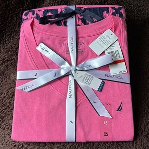 Pink and navy Nautica pajama set- never worn